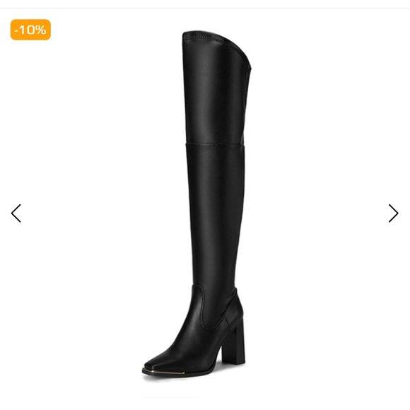 Square Toe High Heel Over The Knee Boot - Picture 5 of 5